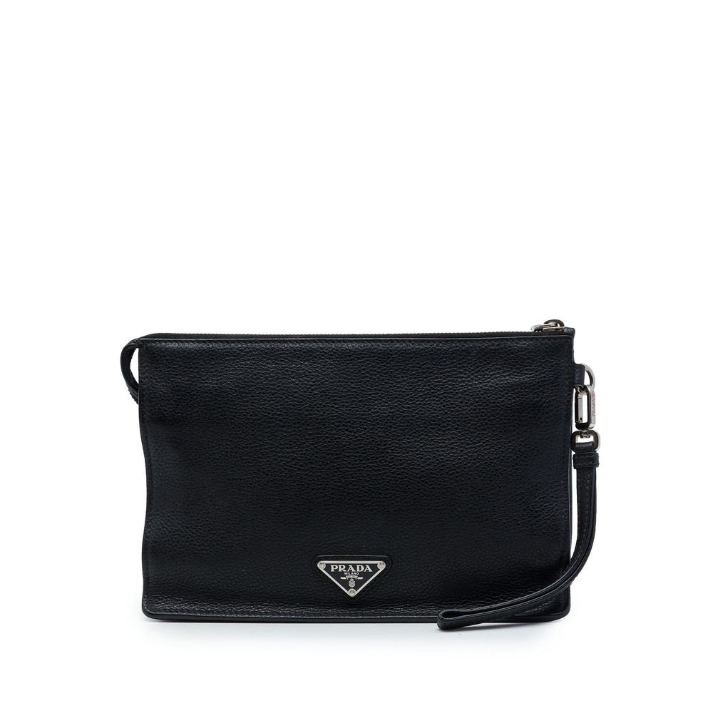 Pre-Loved Prada Vitello Daino Wristlet Clutch
